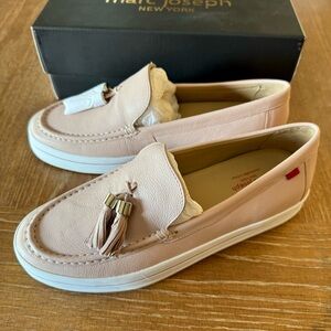 NIB pale pink soft leather Marc Joseph loafers 8.5M